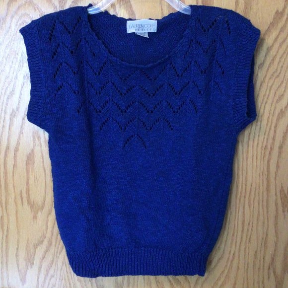 Lauren Cole Petites Sweaters - Lauren Cole Petites - Blue sweater vest